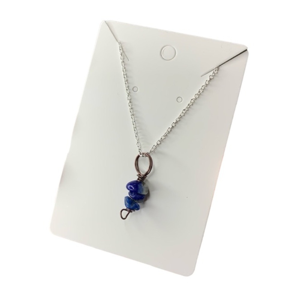 Blue crystal silver necklace